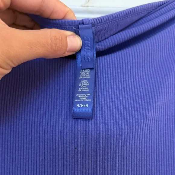 SKIMS Ribbed Purple strapless Dress - Picture 2 of 2